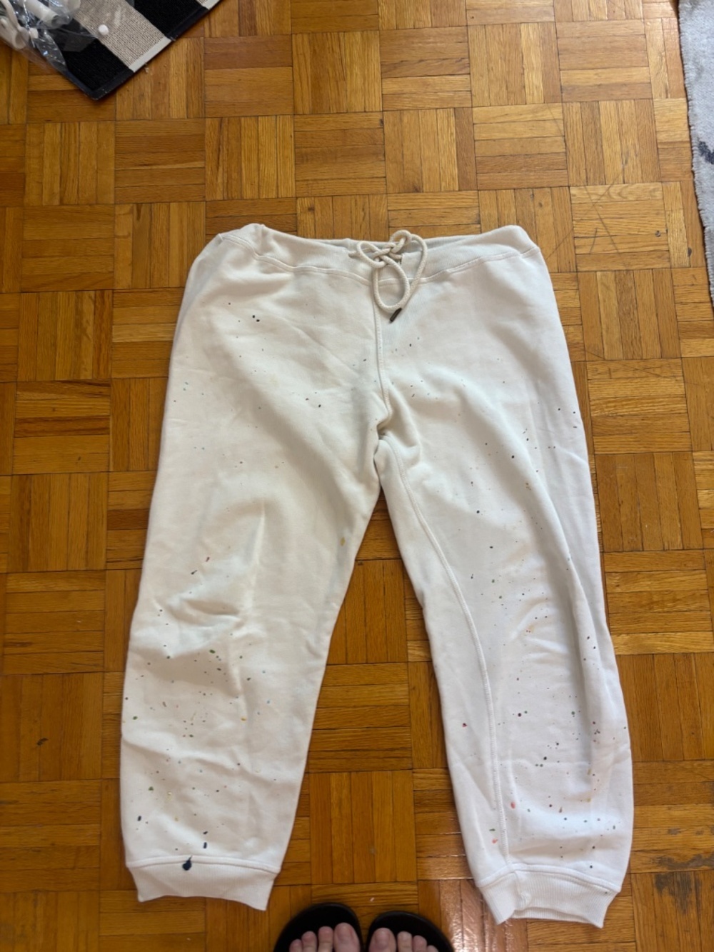 THE GREAT. white sweatpants - paint splattered * accepting offers
